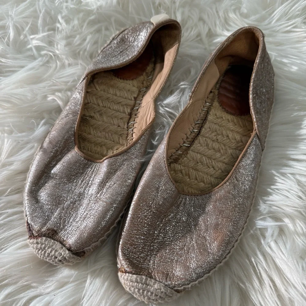Rag & Bone Georgie Metallic Silver Espadrilles